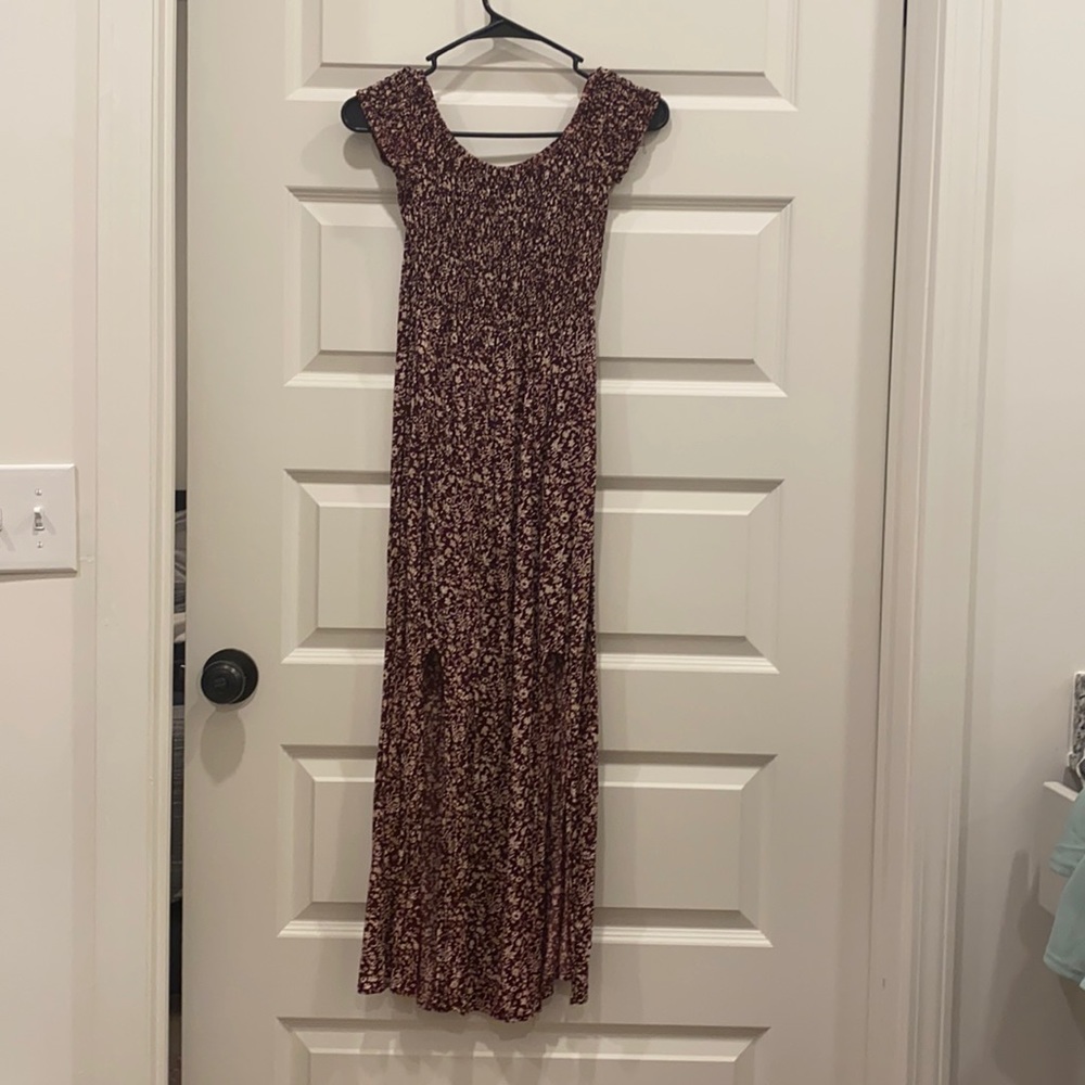 Floral print off the shoulder dress